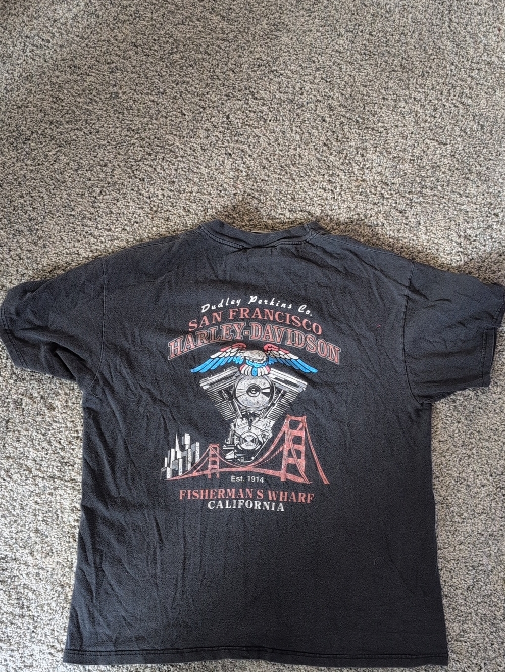 Harley-Davidson Black San Francisco Fisherman's Wharf Graphic Tee. Men's Size L